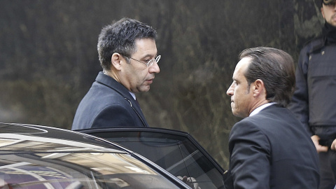 El presidente del FC Barcelona, Josep Maria Bartomeu, a su llegada a la Audiencia Nacional. EFE/Paco Campos