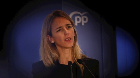 La portaveu del PP al Congrés dels Diputats, Cayetana Álvarez de Toledo, durant la roda de prensa. EFE/ Alejandro García