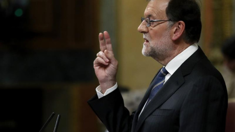 Rajoy, durante su discurso de investidura. EFE/Chema Moya