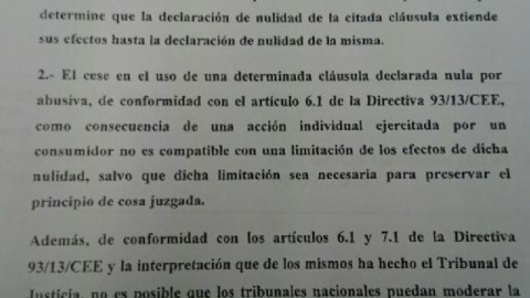 Detalle documento Comision Europea sobre clausulas suelo TJUE