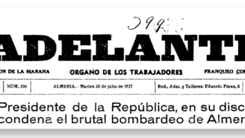 Portada del Diario republicano 'Adelante' en una imagen de archivo.