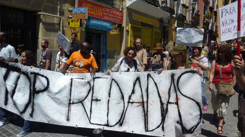 Abuy Nfbuea, en una manifestación contra las redadas racistas.