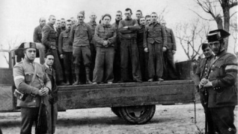 Brigadistas presos por las fuerzas franquistas en la Batalla del Jarama