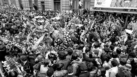 Funeral multitudinario de los abogados de Atocha.