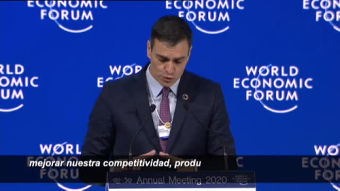 Pedro SÃ¡nchez defiende en Davos la fortaleza de la economÃ­a espaÃ±ola