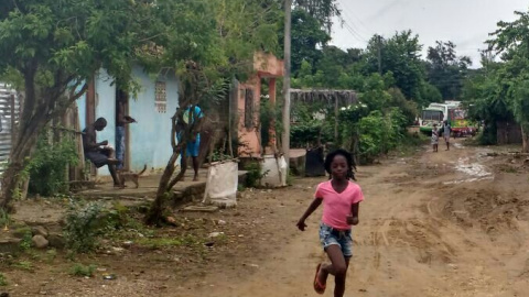 Una calle de San Basilio de Palenque.