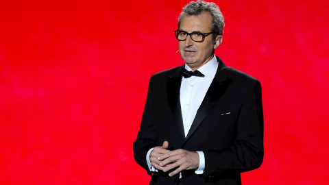 25/01/2020.- El presidente de la Academia de Cine, Mariano Barroso, durante la gala de entrega de los Premios Goya 2020 que se celebra hoy sábado en el Palacio de los Deportes José María Martín Carpena, en Málaga. EFE/Chema Moya.