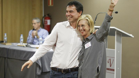 El líder de UPYD, Andrés Herzog, y la portavoz de la formación en el Congreso, Rosa Díez. /EFE