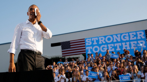 El presidente de Estados Unidos, Barack Obama, durante un mitín del Partido Demócrata en Carolina del Norte. REUTERS/Jonathan Ernst