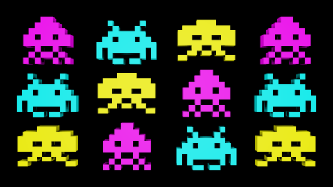 El ordenador superó a personas profesionales en más de la mitad de los videojuegos analizados, como Space Invaders. / Taito Corporation