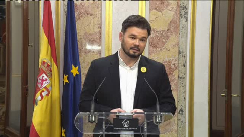 Rufián sigue sin desvelar el sentido del voto de ERC en la investidura de Sánchez