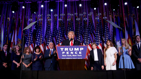 Donald Trump, durante su discurso de victoria. - REUTERS