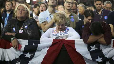 Seguidores de Hillary Clinton, conmocionados por la victoria de Trump. /REUTERS