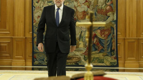 El reelegido presidente del Gobierno, Mariano Rajoy, poco antes de jurar el cargo. - EFE