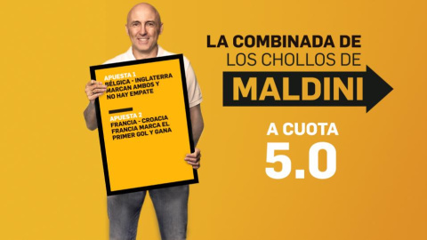 El conocido periodista deportivo Julio Maldonado "Maldini" en un anuncio de una casa de apuestas./ Betfair