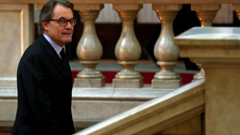 El presidente de la Generalitat en funciones, Artur Mas, a su llegada al Parlament de Catalunya./ EFE