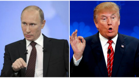 Los presidentes de Rusia y Estados Unidos, Vladimir Putin y Donald Trump, en imágenes de archivo. REUTERS