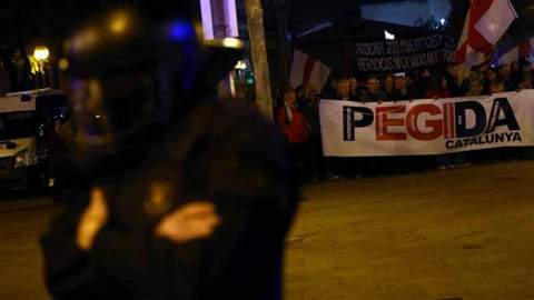 Manifestación de Pegida en L'Hospitalet de Llobregat. / EFE