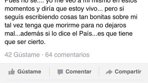 Comentario de Alberto Pardo Touceda en su Facebook.