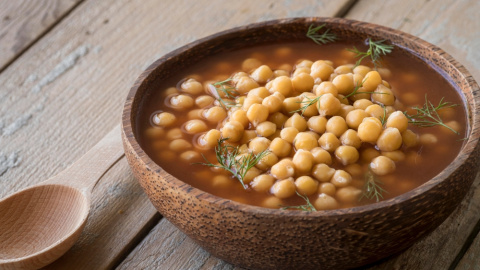 Sopa de garbanzos.