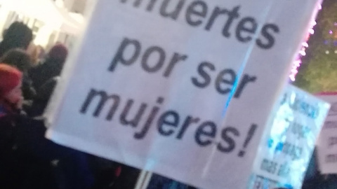 Pancarta en la manifestación de Madrid.