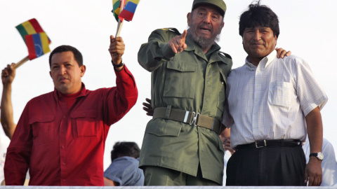 Fidel Castro encontró en Hugo Chavez y Evo Morales socios idóneos para un eje bolivariano en Latinoamérica.