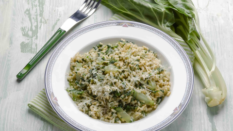 Risotto de acelgas. 