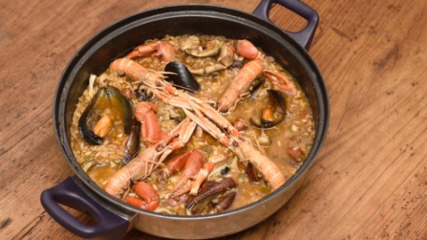 Arroz caldoso a la marinera. 