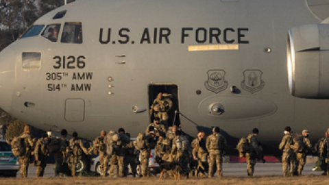 Soldados de Estados Unidos en la base de Rzeszow, en Polonia, antes de la invasión rusa a Ucrania.- EFE 