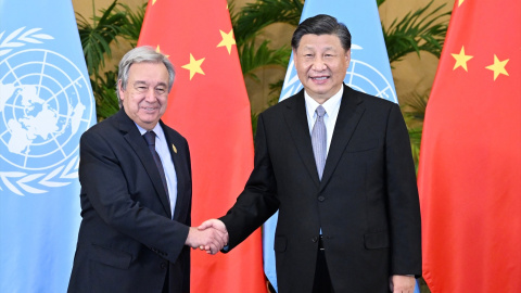  El presidente de China, Xi Jinping, y el secretario general de Naciones Unidas, Antonio Guterres, en Bali, Indonesia. Imagen de archivo.YAN YAN / XINHUA NEWS / Europa Press