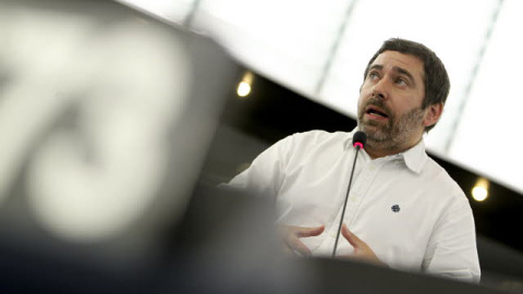 Javier Couso, durante una de sus intervenciones en el Europarlamento. - Fotografía cedida por el Parlamento Europeo