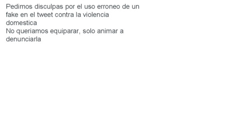 Tuit de la Guardia Civil pidiendo disculpas por equiparar la violencia de género a la residual violencia de mujeres contra hombres.