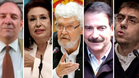 Pablo Mayoral, Lidia Falcón, Xosé Manuel Beiras, Gerardo Iglesias y Juan Carlos Monedero.-