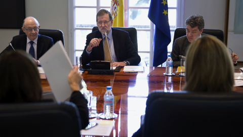 El presidente del Gobierno, Mariano Rajoy, durante la reunión de la comisión delegada de Asuntos Económicos.- EFE