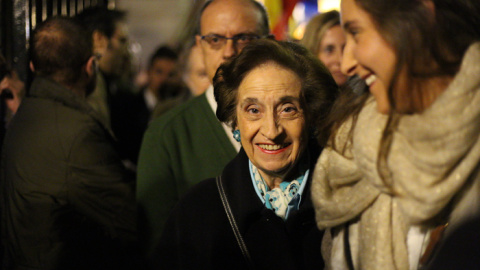 Carmen Franco a su salida de la iglesia San Fermín de los navarros.- JAIRO VARGAS