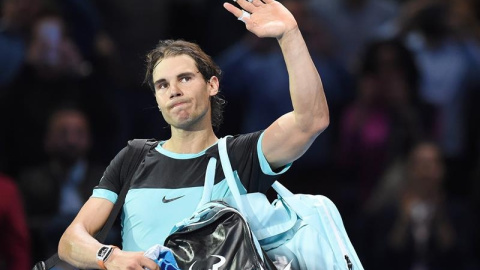 Rafael Nadal se despide del Masters Finals de Londres. EFE/ANDY RAIN