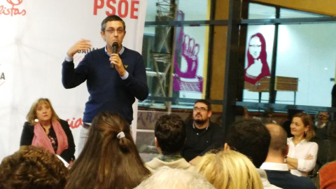 Eduardo Madina, durantes su intervención en el acto electoral de Marchamalo, en la provincia de Guadalajara. / J.C.E.