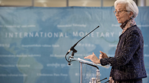 La dierctora gerente del FMI, Christine Lagarde, en una rueda de prensa en Londres. REUTERS/Stefan Rousseau