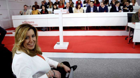 La presidenta de Andalucía, Susana Díaz, durante la reunión del Comité Federal del PSOE, máximo órgano del partido entre congresos. / CHEMA MOYA (EFE)