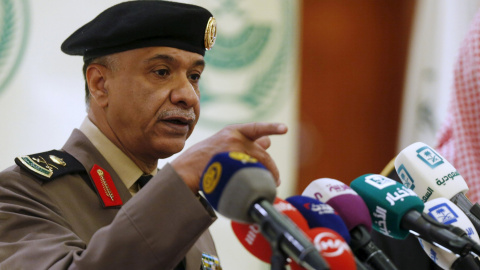 El portavoz del Ministerio de Interior saudí, general Mansour Al-Turki, informa sobre las ejecuciones de 47 personas acusadas de terrorismo, entre ellas, el clérigo chií Nimr al Nimr. REUTERS