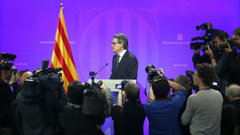 Artur Mas, durante la rueda de prensa. EFE