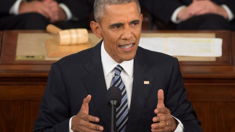 El presidente de Estados Unidos, Barack Obama durante el discurso del Estado de la Unión./ EFE