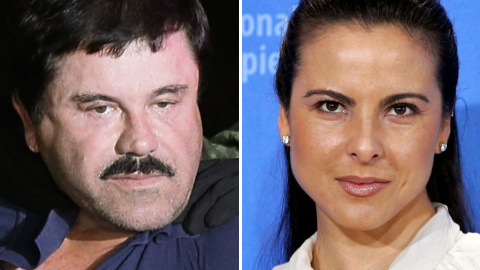 El Chapo, en una imagen de su captura y la actriz Kate del Castillo. EFE