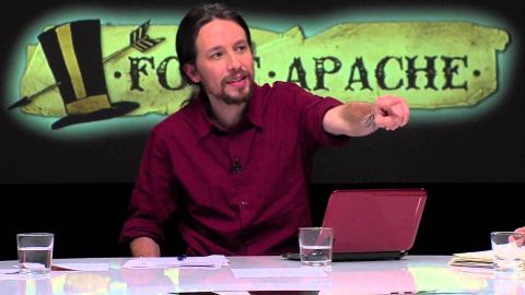 Pablo Iglesias, presentando Fort Apache cuando comenzó el programa, en enero de 2013.