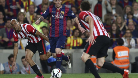 Messi durante la final de la Copa del Rey 2015 en la que el Barça se proclamó campeón. /EFE