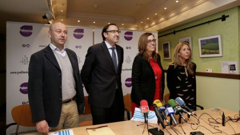 De izquierda a derecha: Luis Calderón, Alfonso Polanco, Ángeles Armisén y Carmen Fernández./Diputación de Palencia