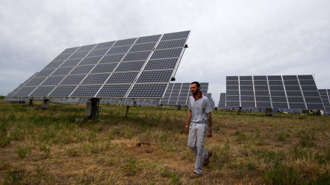 Un trabajador en una planta de Mahora, en Albacete, en 2014.  AFP PHOTO/ JOSE JORDAN