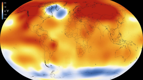 Mapa de calor difundido por la NASA