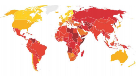 Mapa mundial de la corrupción (según el informe IPC 2015)