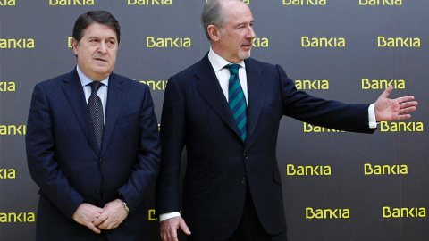 José Luis Olivas, cuando fue vicepresidente de Bankia, junto al entonces presidente, Rodrigo Rato. EFE